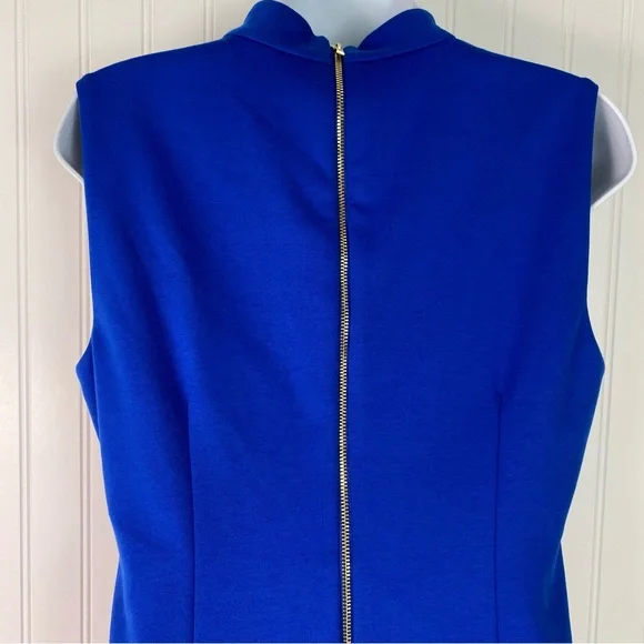 Calvin Klein Sheath‎ Dress Womens 8 Blue V neck - Picture 6 of 14